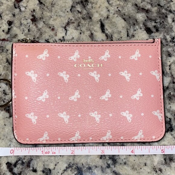 Coach Butterfly Dot Key Coin Pouch - Picture 5 of 12